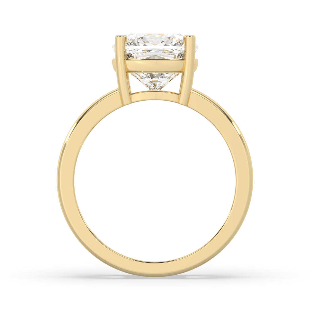 Double Band Cushion Solitaire Ring