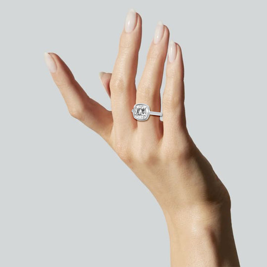 Cushion Bezel Set Ring