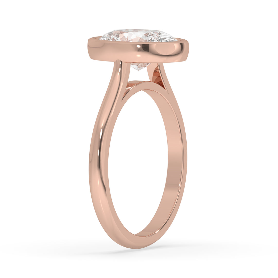 Oval Bezel Set Ring