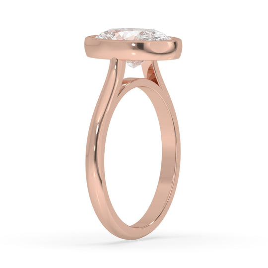 Oval Bezel Set Ring