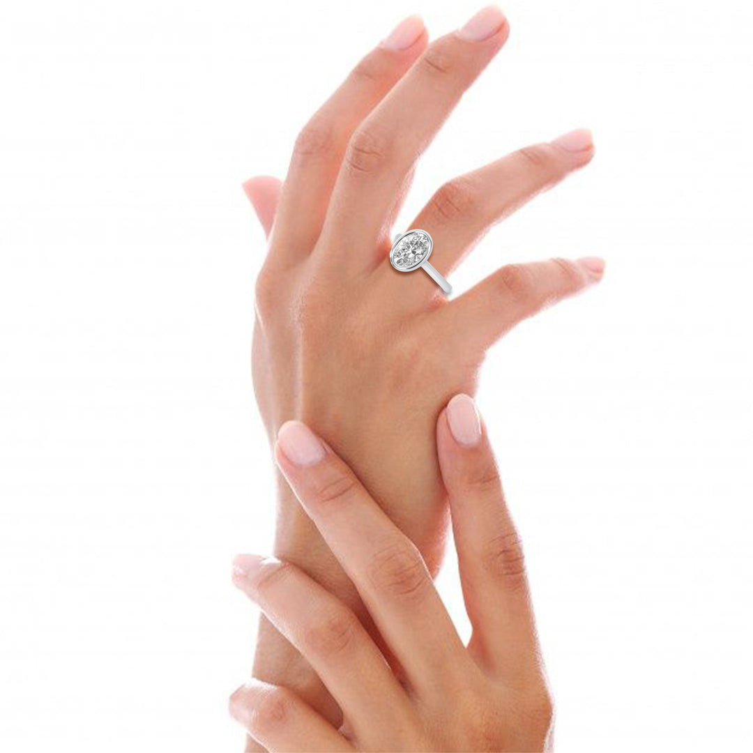 Oval Bezel Set Ring