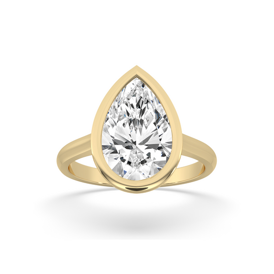 Pear Bezel Set Ring