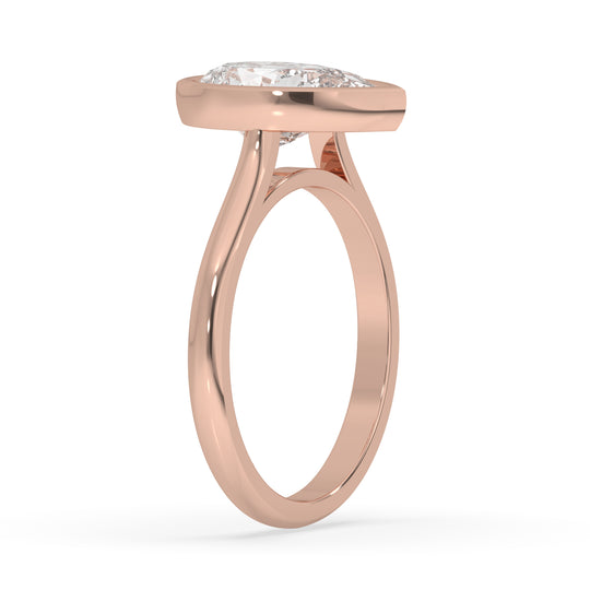 Pear Bezel Set Ring