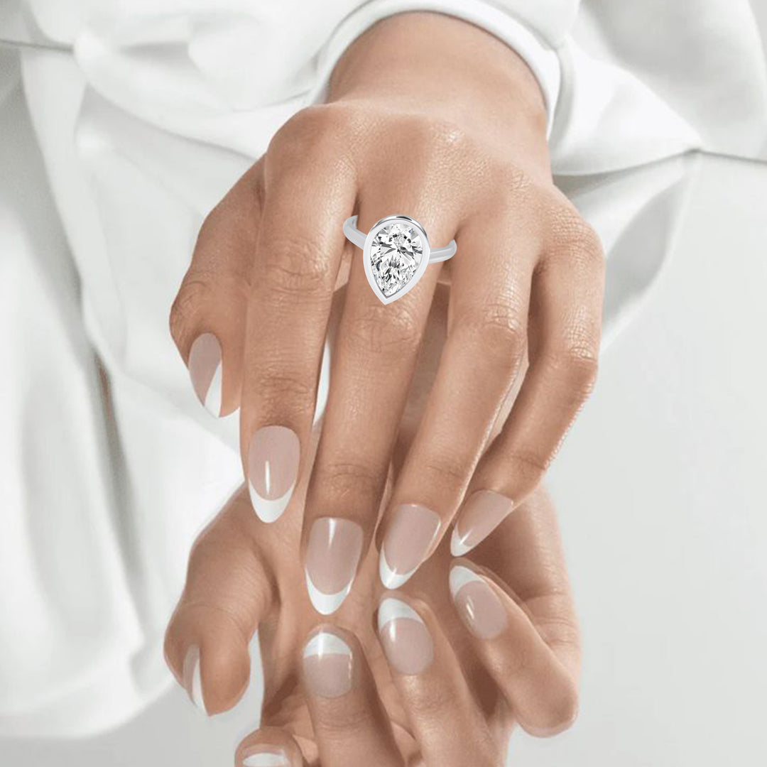 Pear Bezel Set Ring