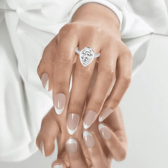 Pear Bezel Set Ring