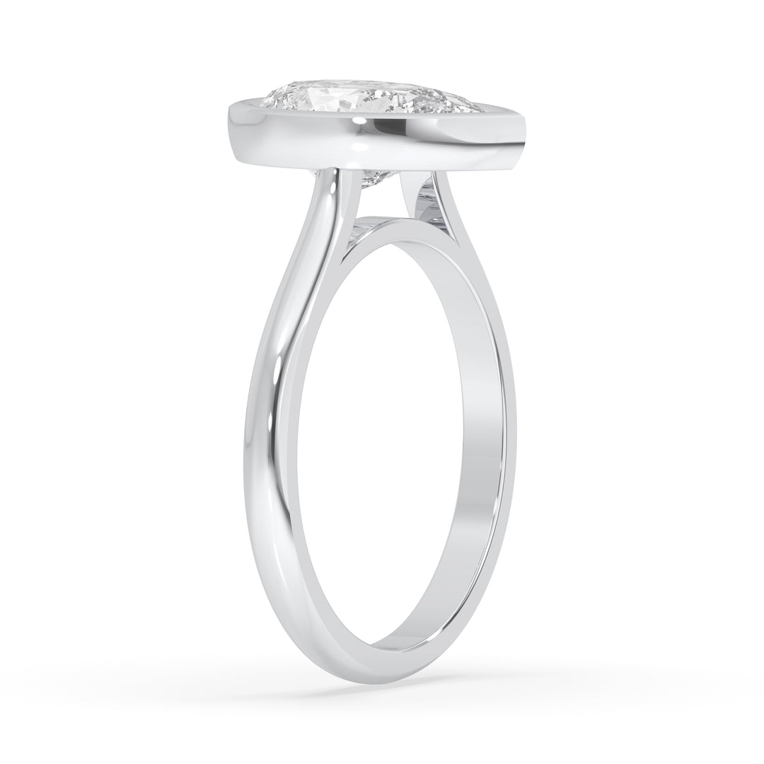 Pear Bezel Set Ring