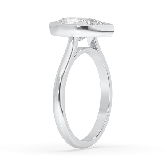 Pear Bezel Set Ring