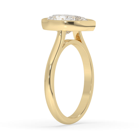 Pear Bezel Set Ring