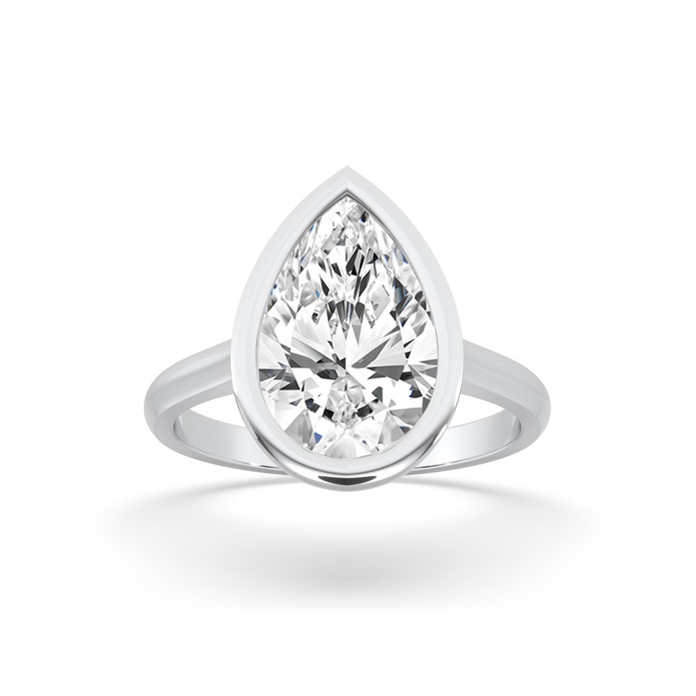 Pear Bezel Set Ring