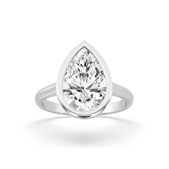 Pear Bezel Set Ring