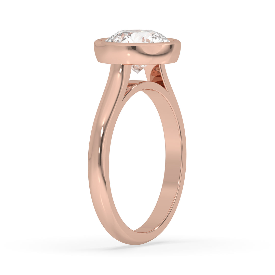 Round Bezel Set Ring