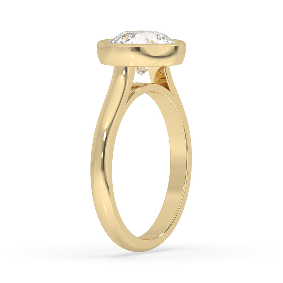Round Bezel Set Ring