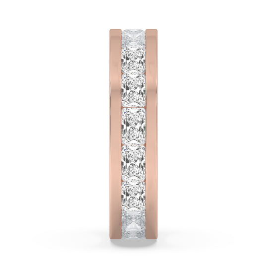 Emerald Channel Set Diamond Eternity Band