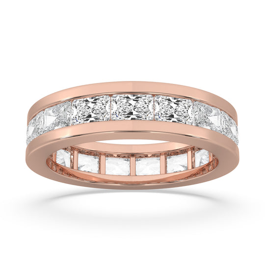 Emerald Channel Set Diamond Eternity Band