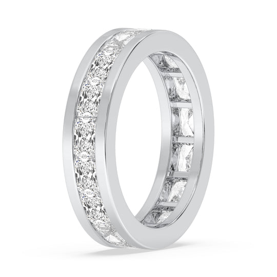 Emerald Channel Set Diamond Eternity Band