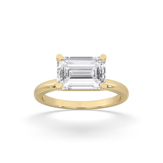 Emerald East-West Set Ring