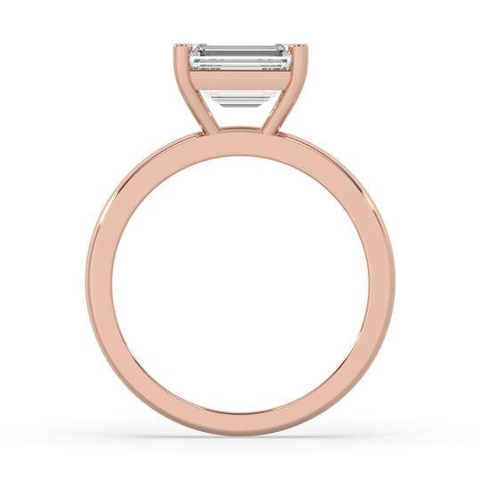 Emerald East-West Set Ring