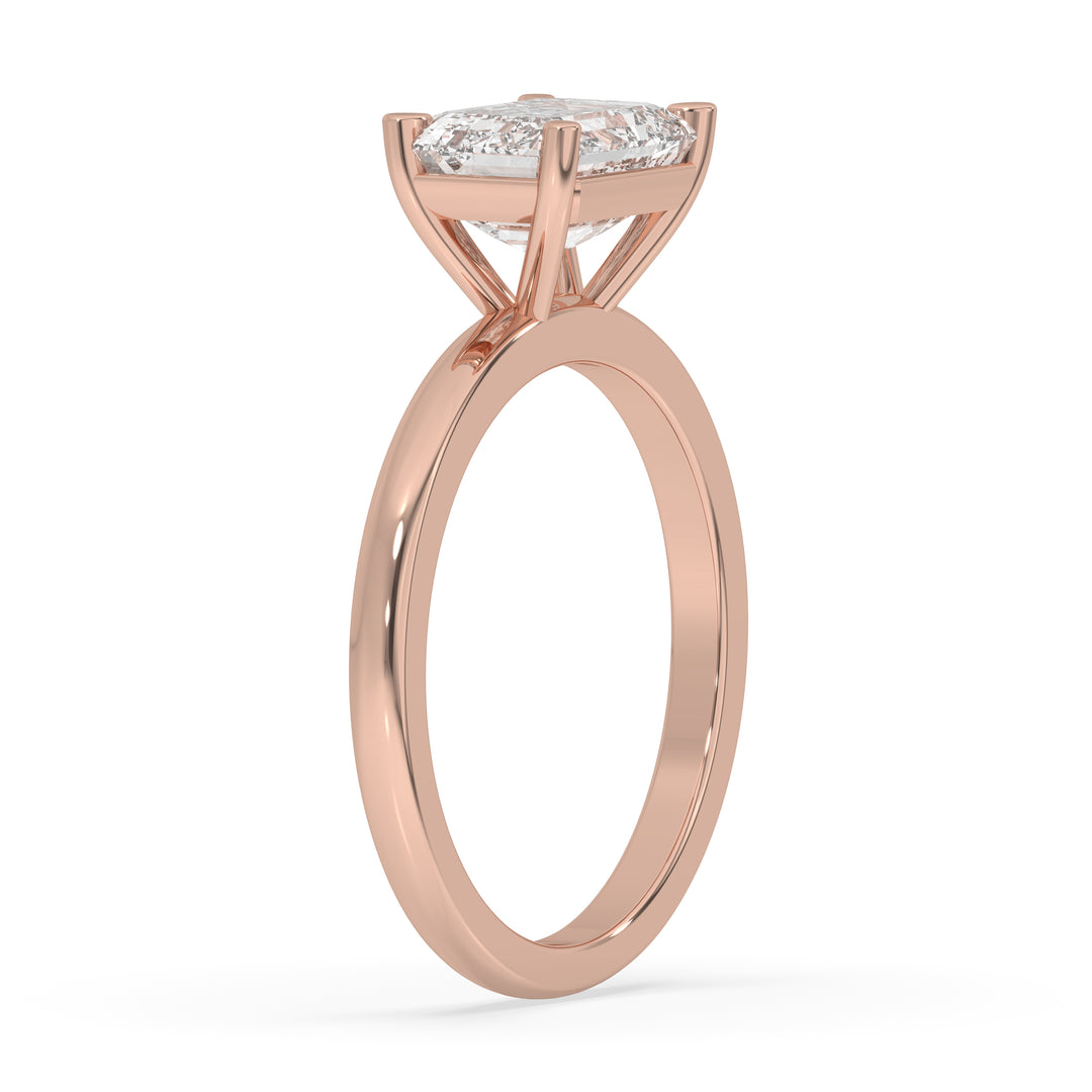 Emerald East-West Set Ring