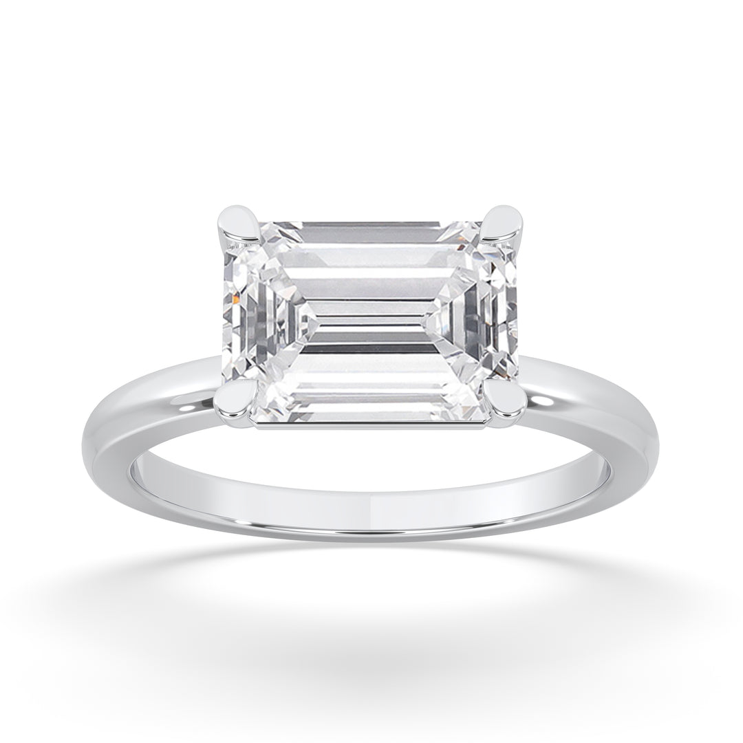 Emerald East-West Set Ring