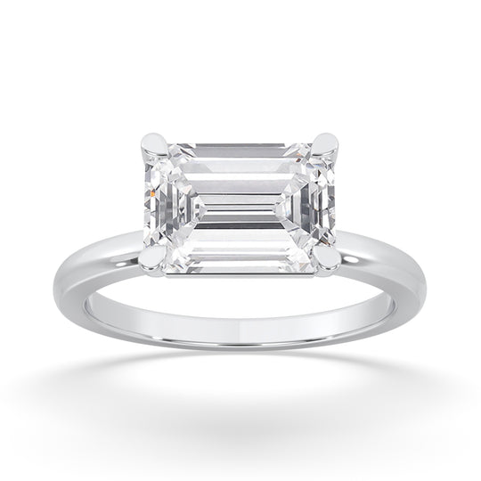Emerald East-West Set Ring