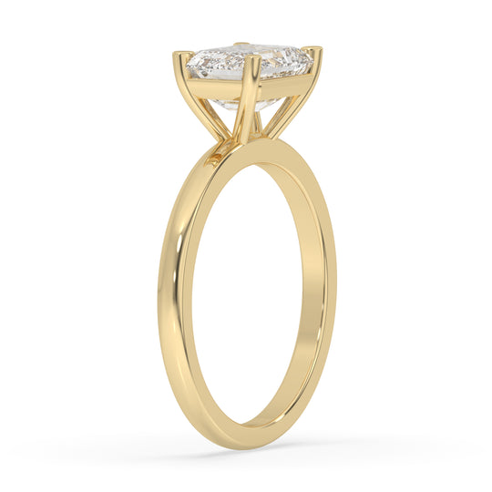 Emerald East-West Set Ring