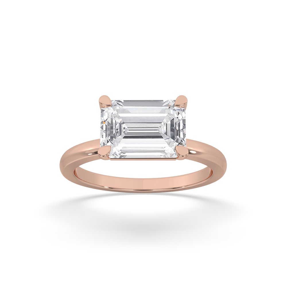 Emerald East-West Set Ring