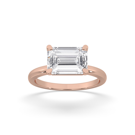 Emerald East-West Set Ring