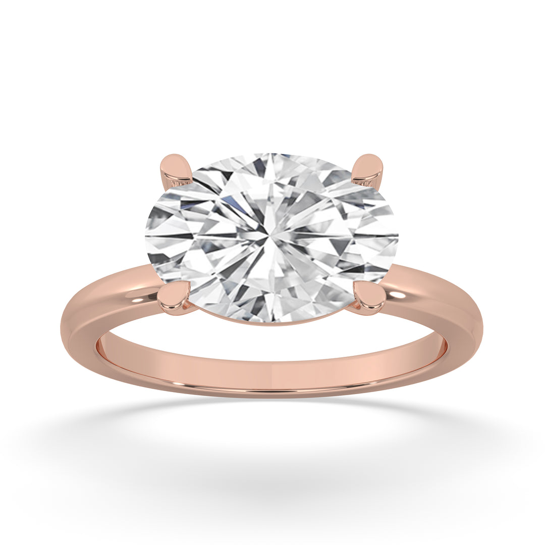Oval East-West Engagement Ring
