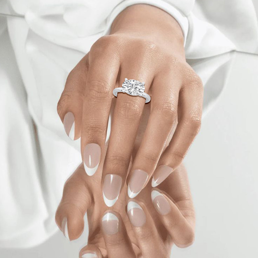 Oval East-West Engagement Ring