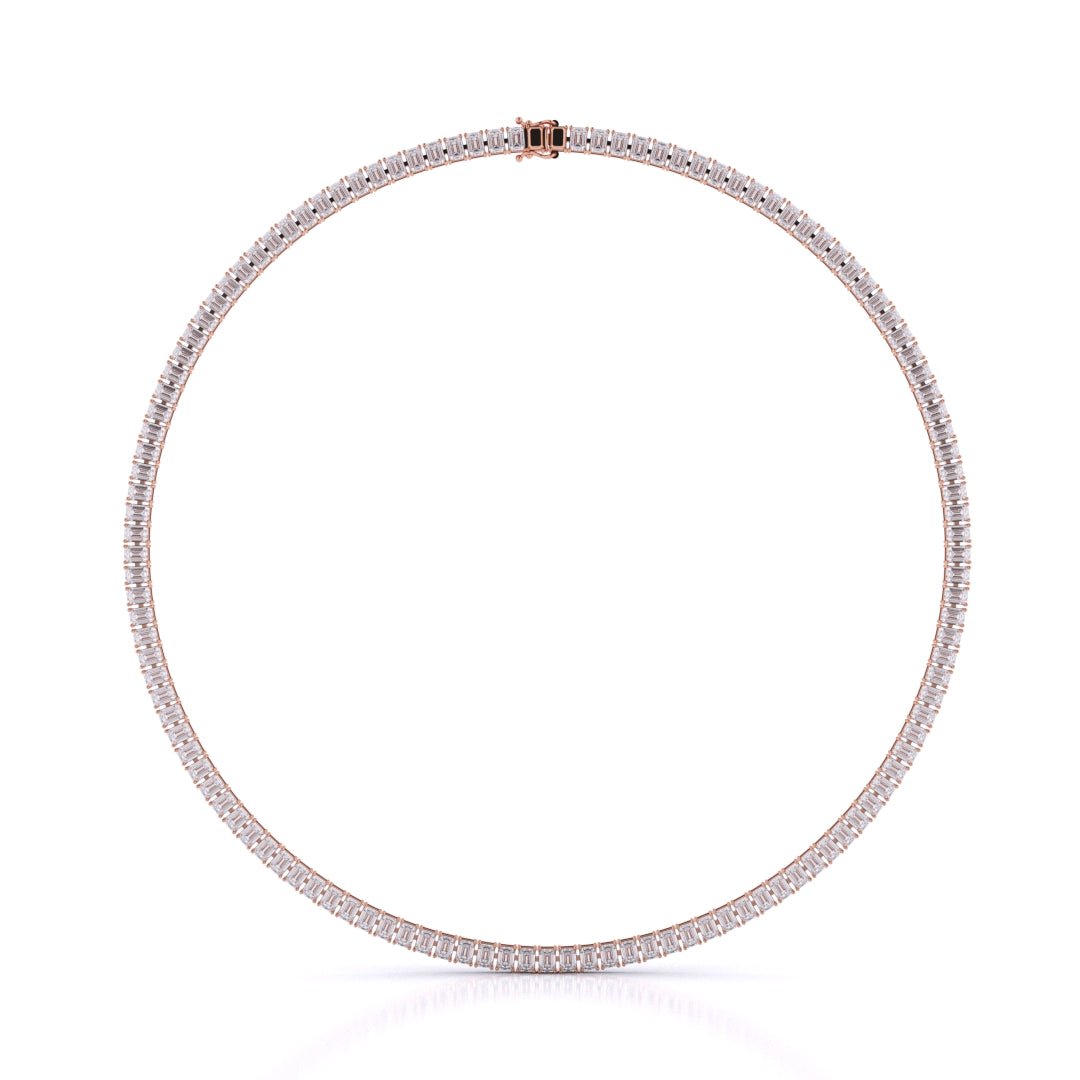 Emerald Cut Tennis Necklace