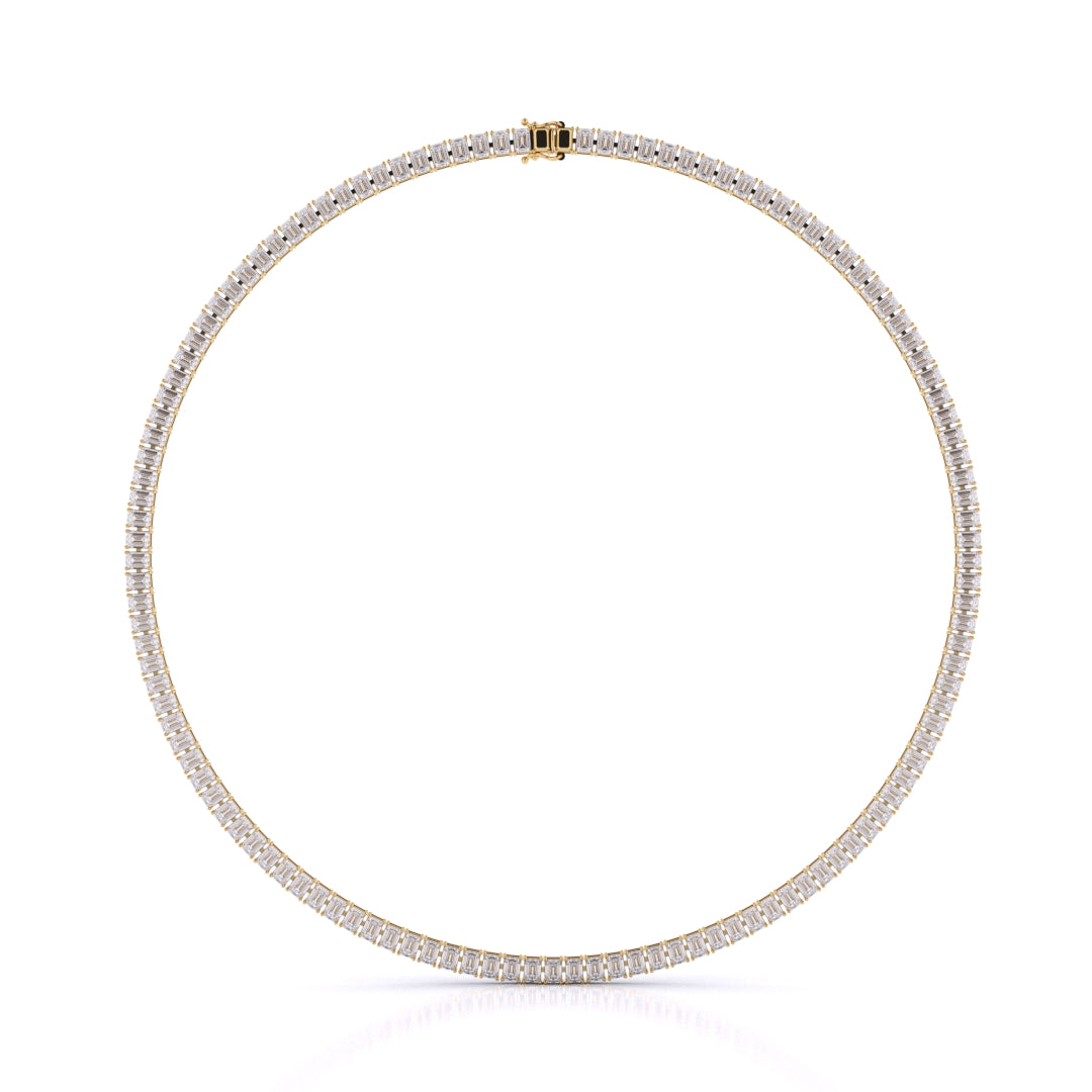 Emerald Cut Tennis Necklace