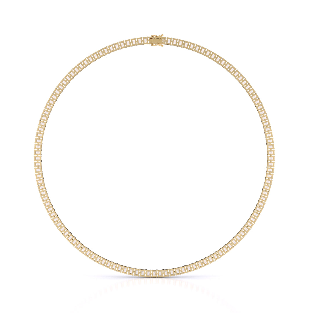 Emerald Cut Tennis Necklace