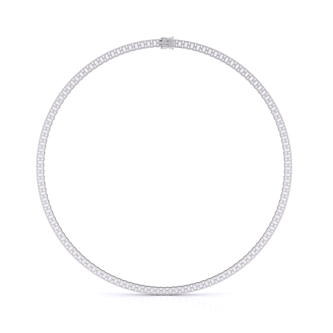 Emerald Cut Tennis Necklace