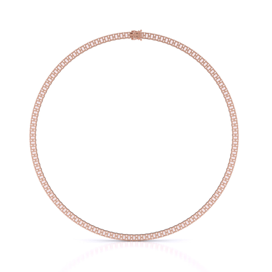 Emerald Cut Tennis Necklace