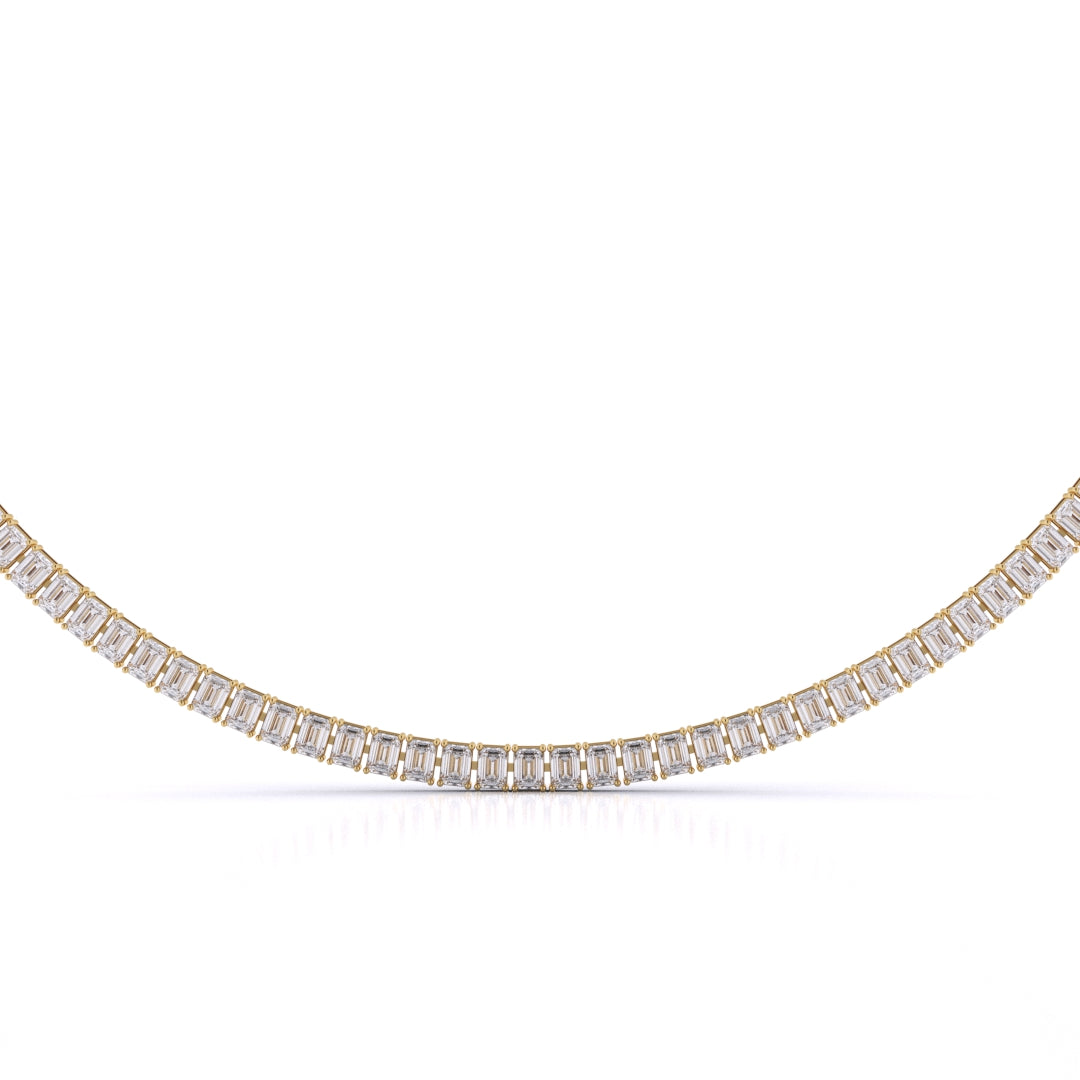 Emerald Cut Tennis Necklace