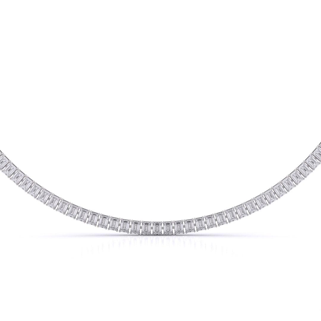 Emerald Cut Tennis Necklace