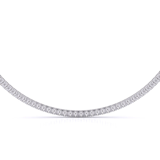 Emerald Cut Tennis Necklace
