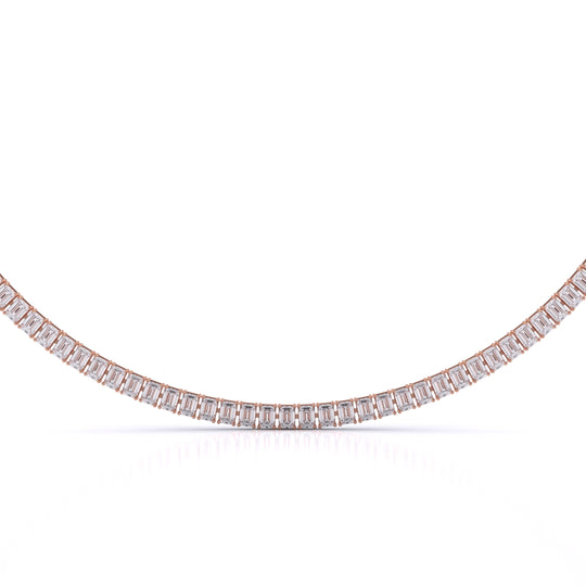 Emerald Cut Tennis Necklace