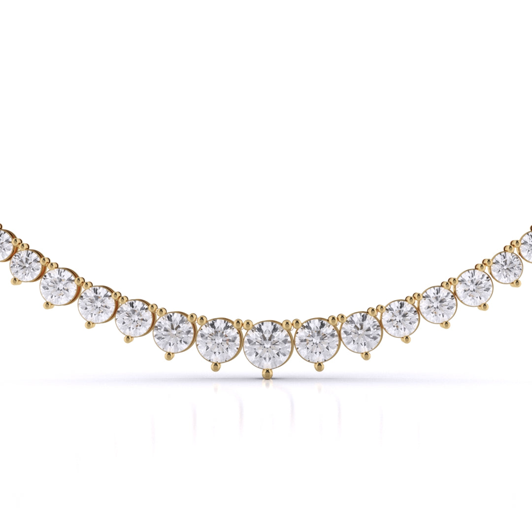 3-Prong Round Graduated Necklace