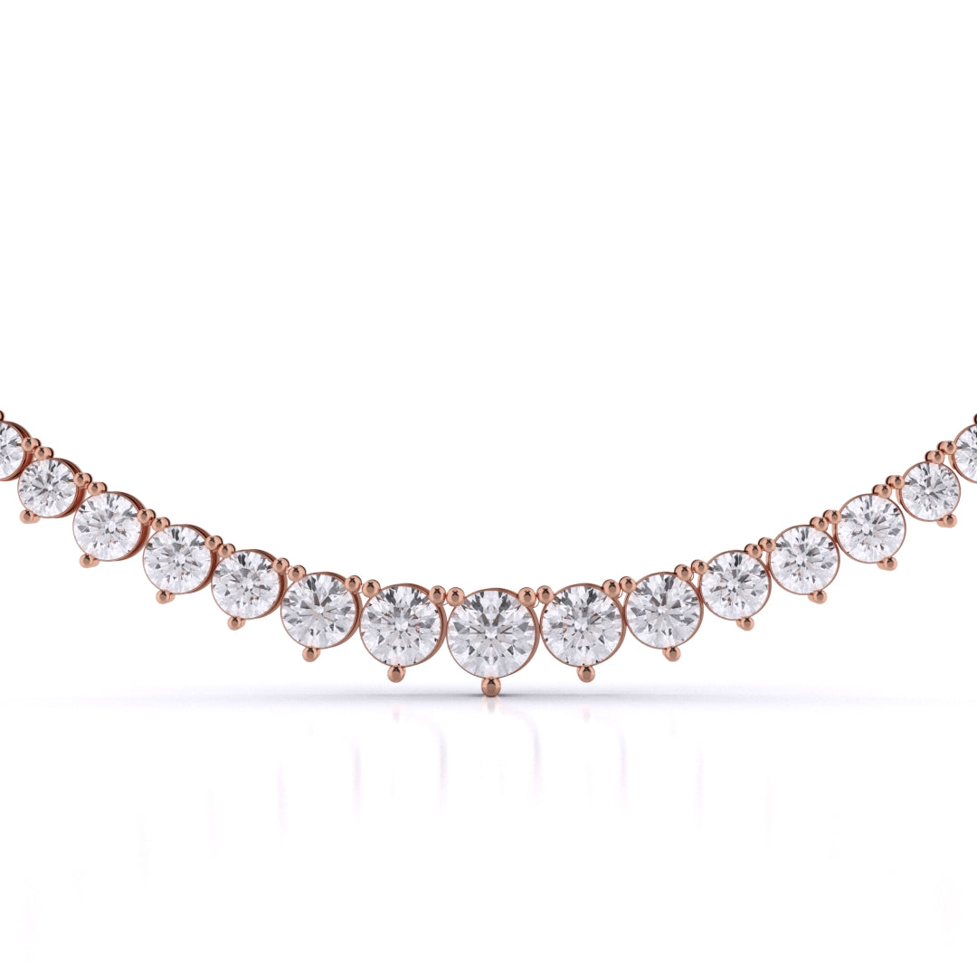 3-Prong Round Graduated Necklace