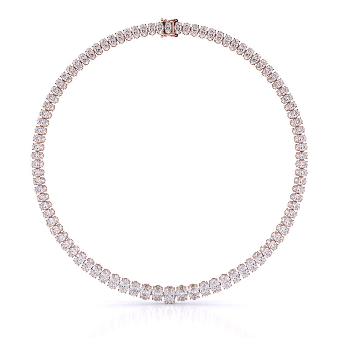 Oval Cut Graduated Necklace