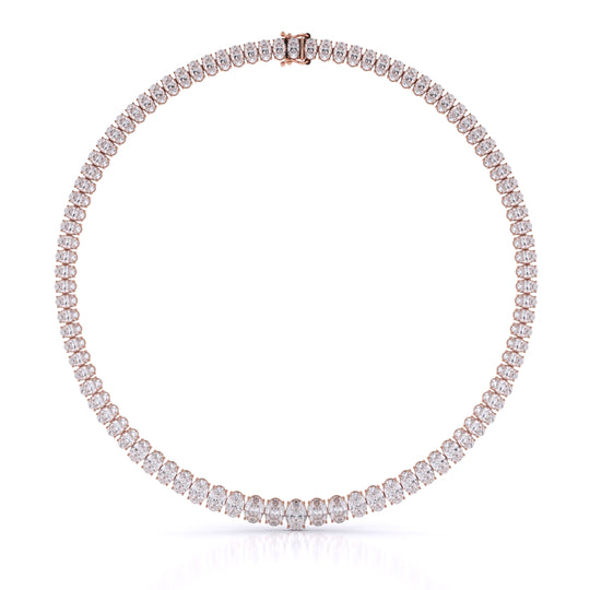Oval Cut Graduated Necklace