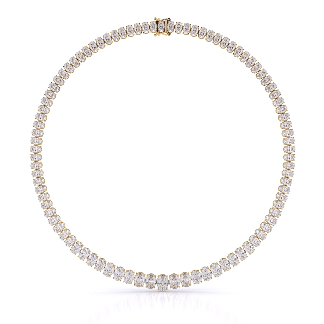 Oval Cut Graduated Necklace