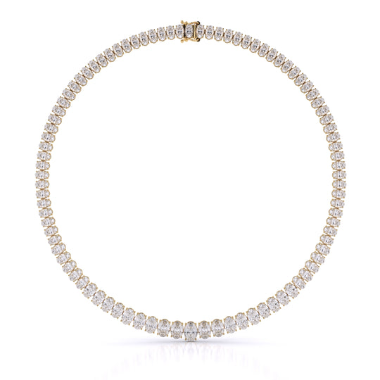 Oval Cut Graduated Necklace