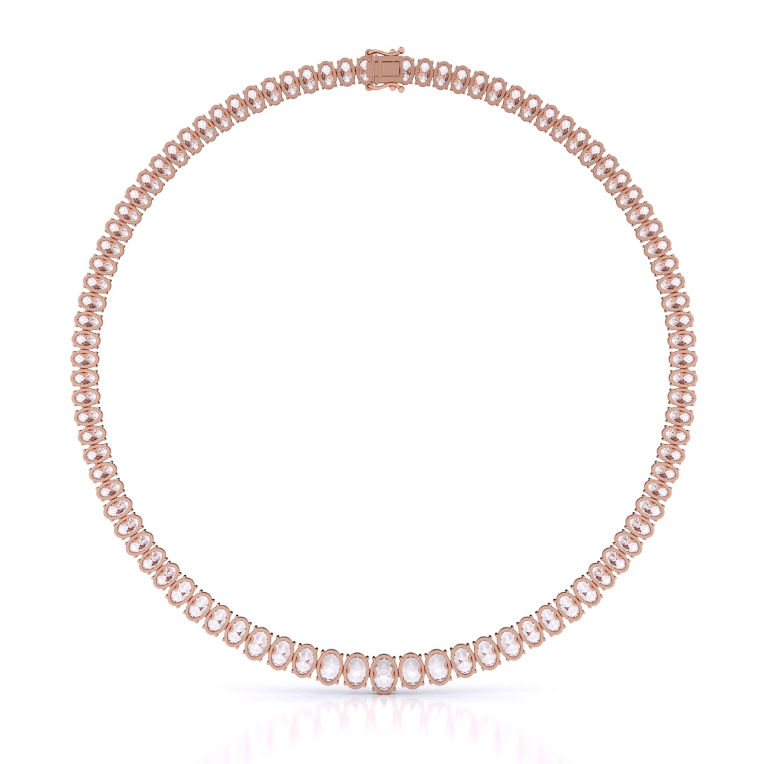 Oval Cut Graduated Necklace