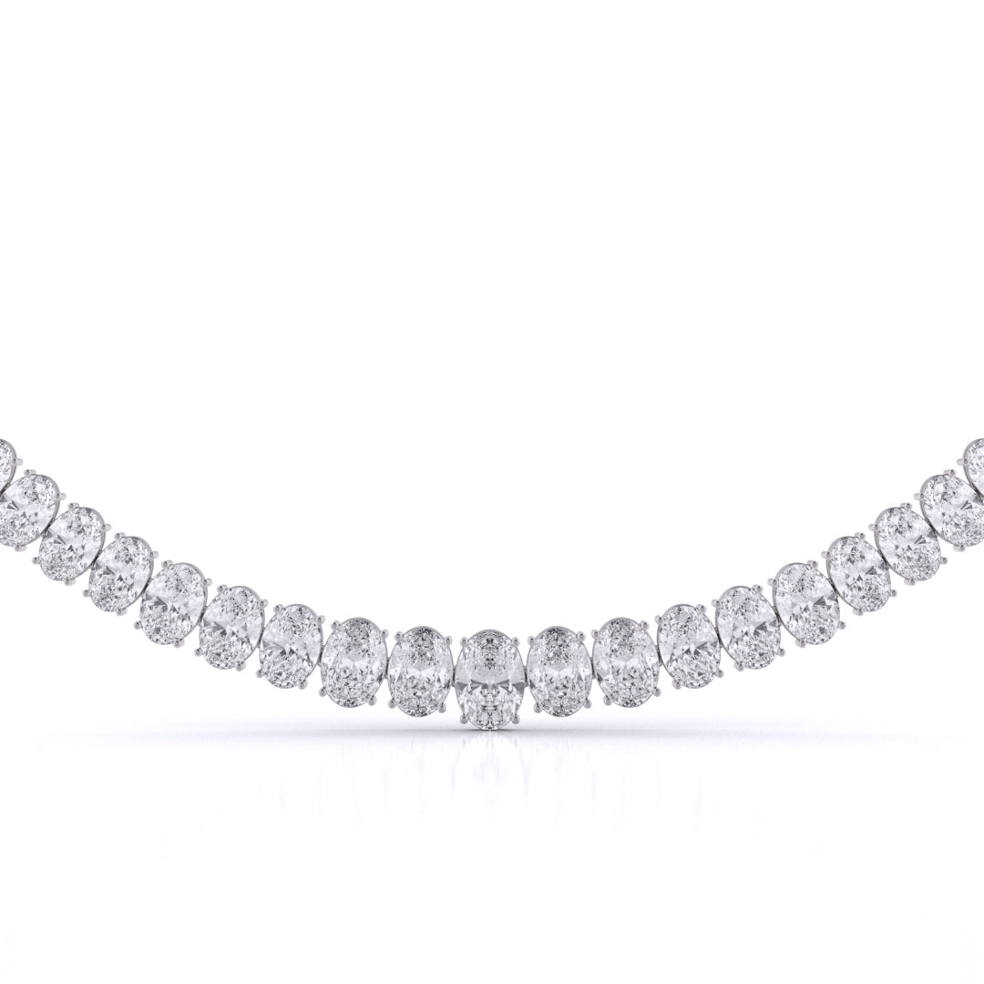 Oval Cut Graduated Necklace