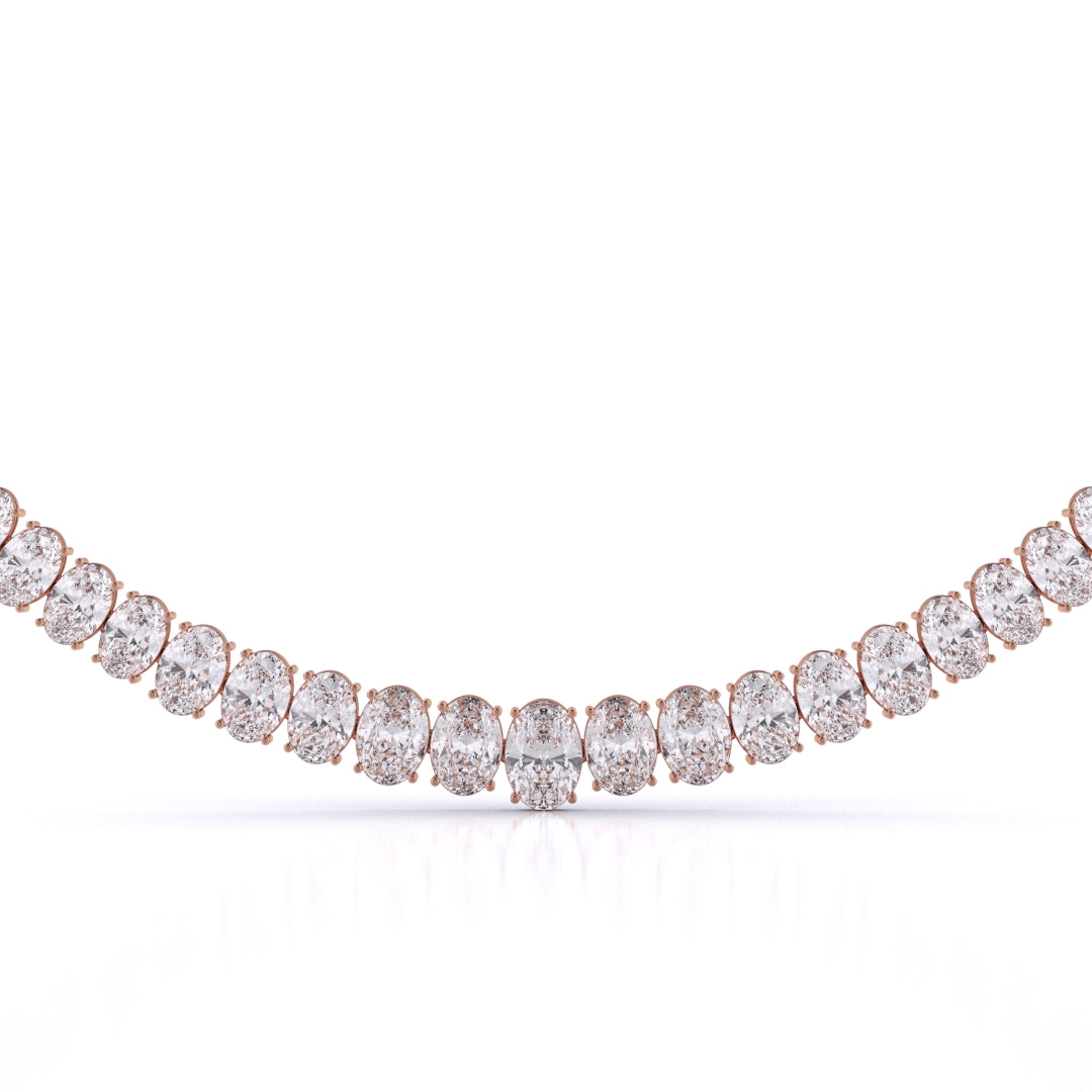Oval Cut Graduated Necklace