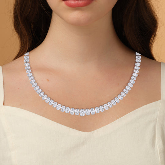 Oval Cut Graduated Necklace