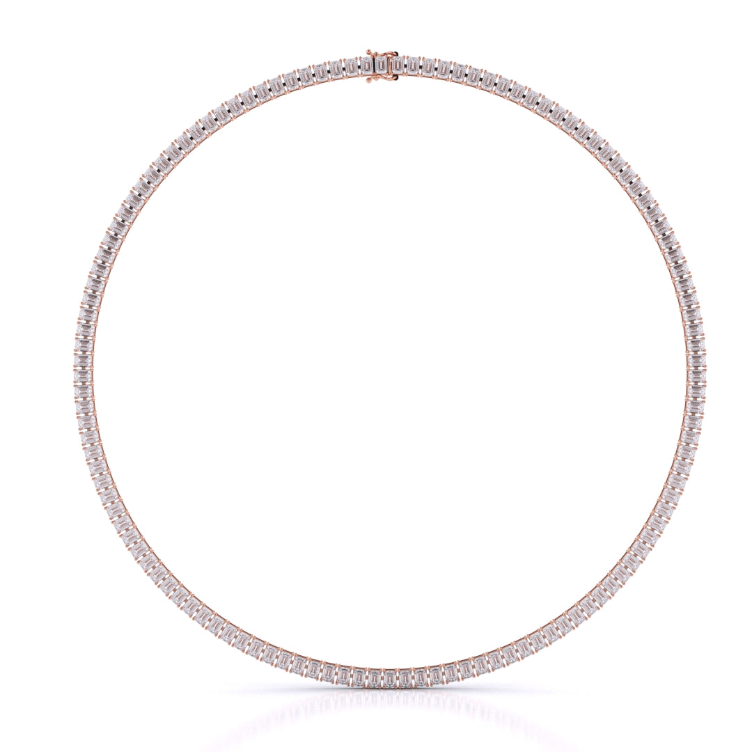 Emerald Cut Straight Line Necklace