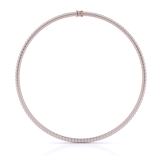 Emerald Cut Straight Line Necklace
